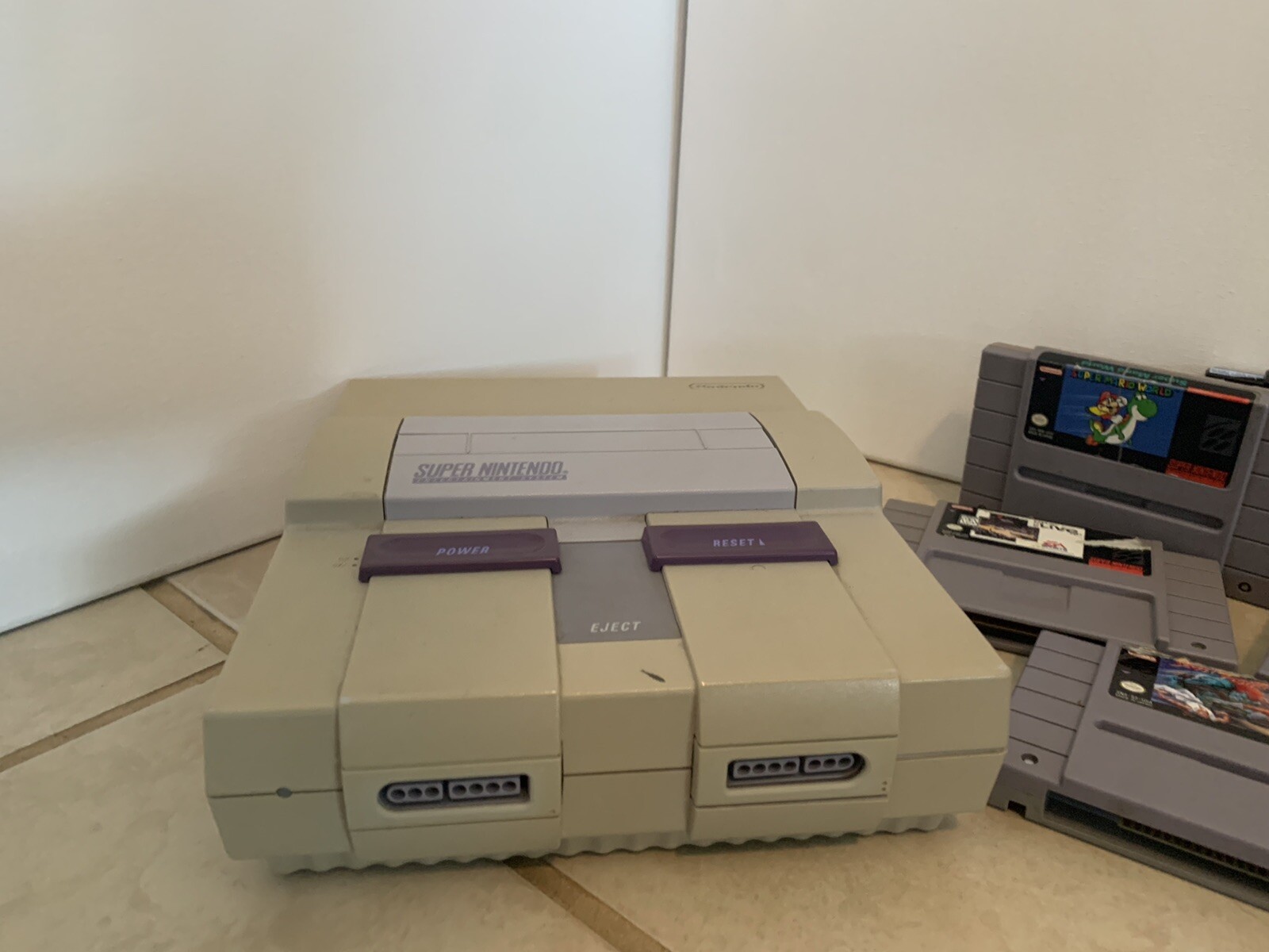 Super Nintendo SNES System Console With 5 Games And TV Converter