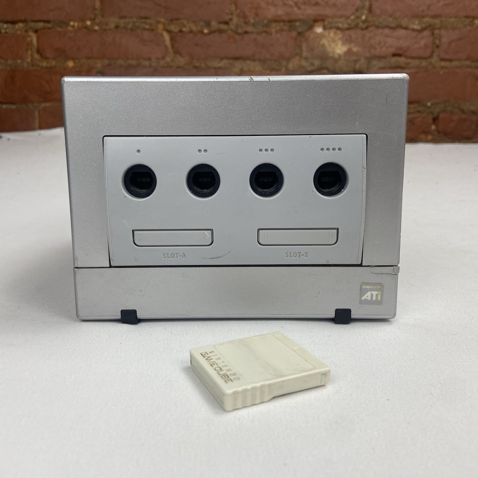 Nintendo GameCube Platinum Silver Console DOL-101 Tested Working + Memory Card