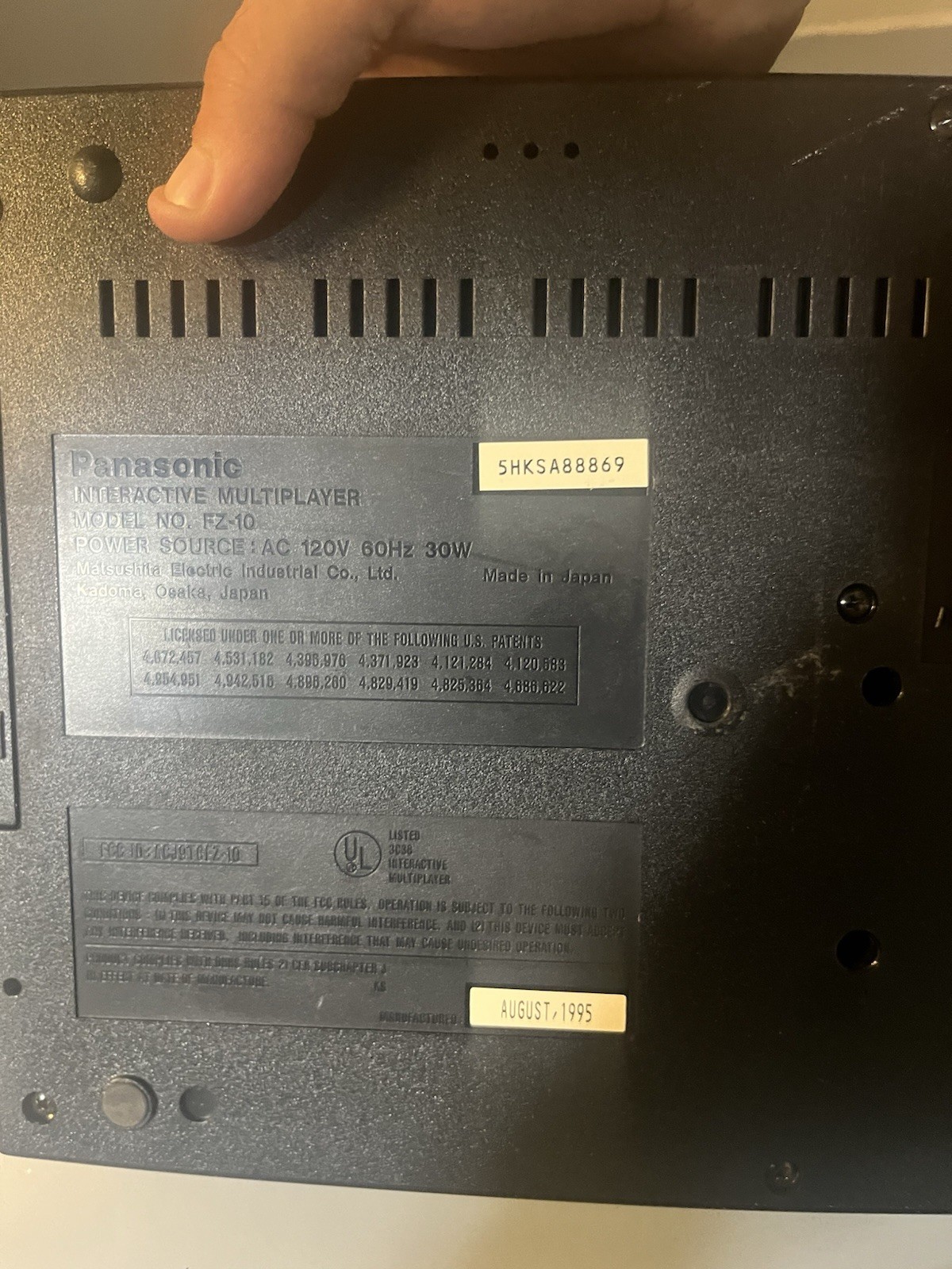 Panasonic 3DO FZ-10 R.E.A.L. Launch Edition Black Console (NTSC)