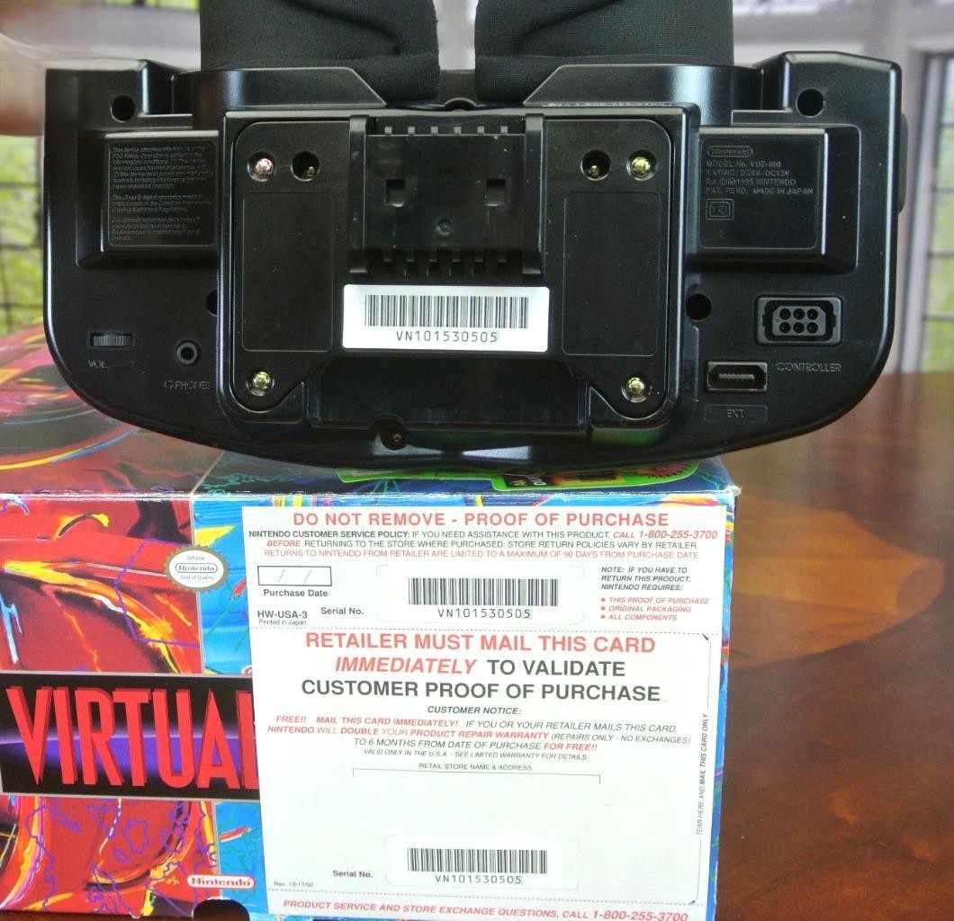 RARE NEW Nintendo 3D Virtual Boy VB Game System WARRANTY CARD Matching Numbers