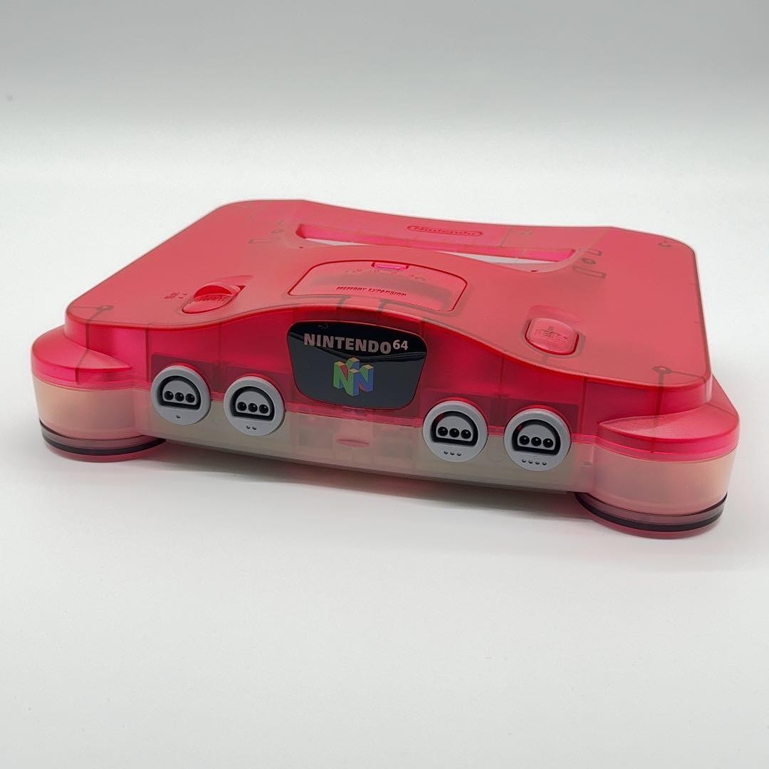 Nintendo 64 N64 Game Console System Clear Red Tested w/box mint