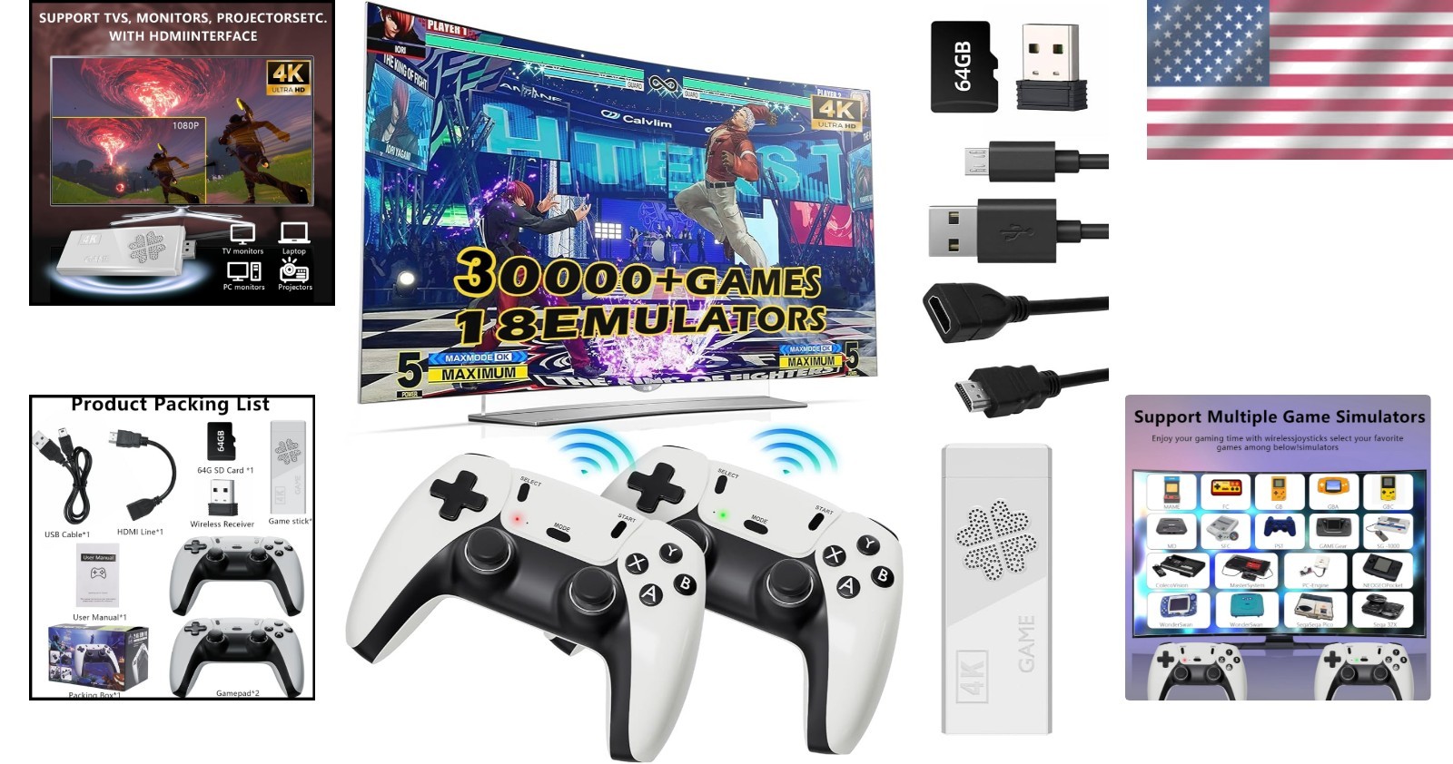 4K HDMI Retro Video Game Console – 2026 Edition with 23 Emulators & 30,000 Games