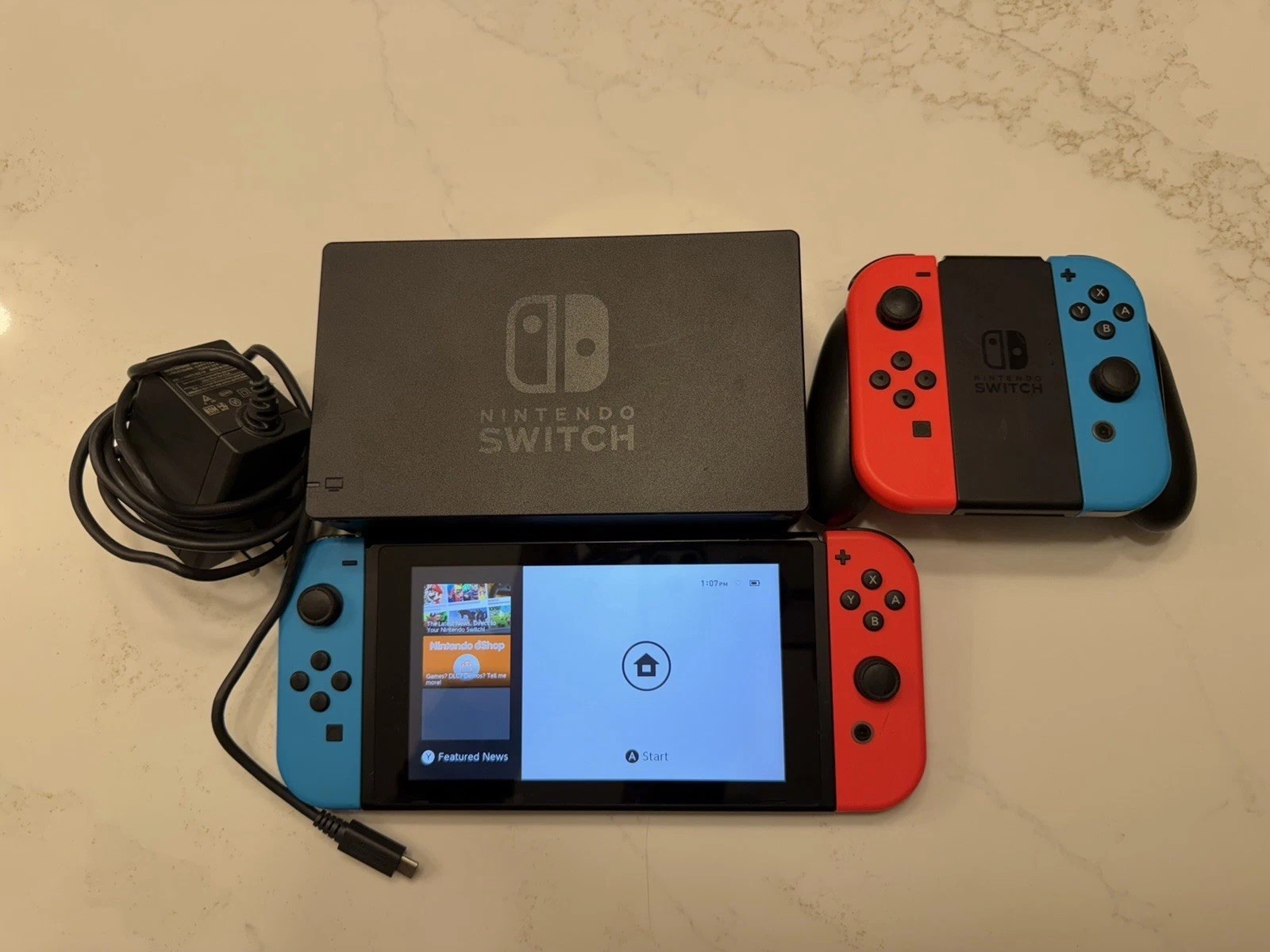 Nintendo Switch 32GB Gray Console with Neon Red and Neon Blue Joy-Con
