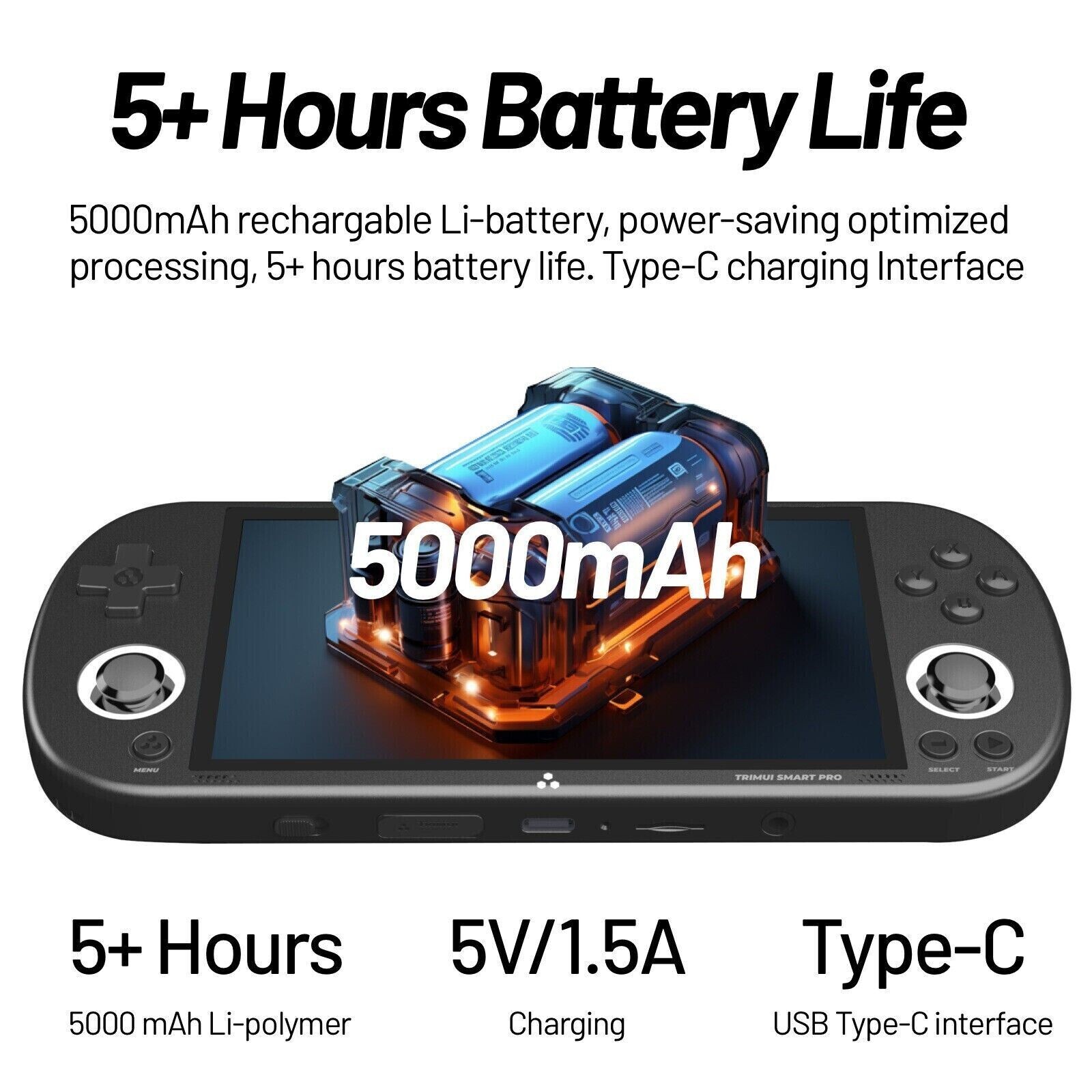 TRIMUI SMART PRO 256GB CONSOLE 15000 GAMES PORTABLE DISPLAY 4.96 GREY RETRO