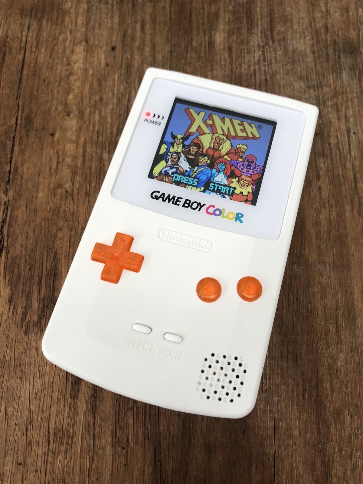 Nintendo Gameboy Colour Color White Orange Handheld Gaming Console BACKLIT IPS 2