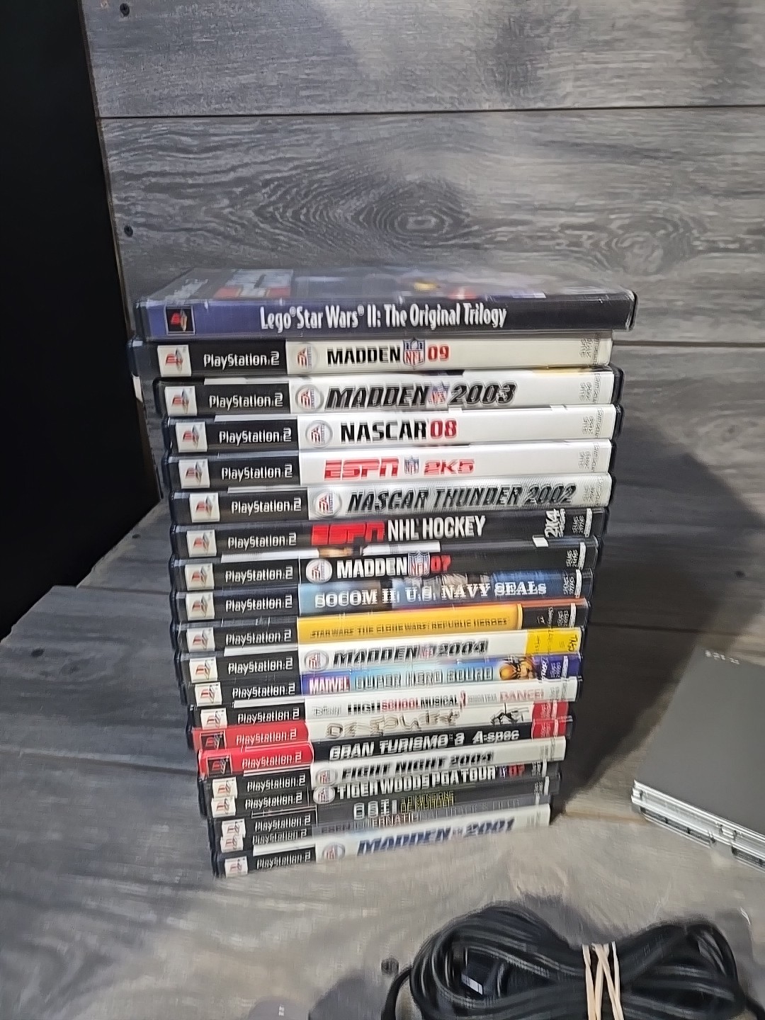 Sony PS2 Slim SCPH-79001 Silver Console 20 Game Bundle Controller Cables Tested