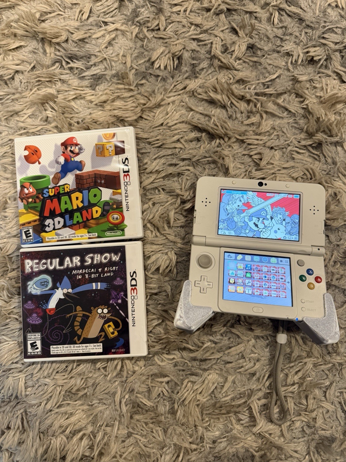 Nintendo New 3DS Super Mario 3D Land Edition Handheld System White With Games