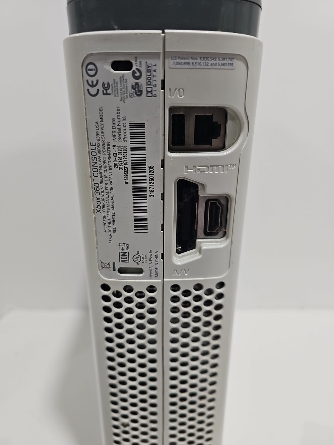 Microsoft Xbox 360 Pro 20GB Console – Matte White- NOT WORKING PARTS ONLY