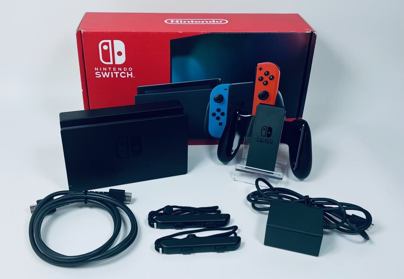 Nintendo Switch Console Neon Blue/Red Joy-Con Set Boxed Excellent Condition Test