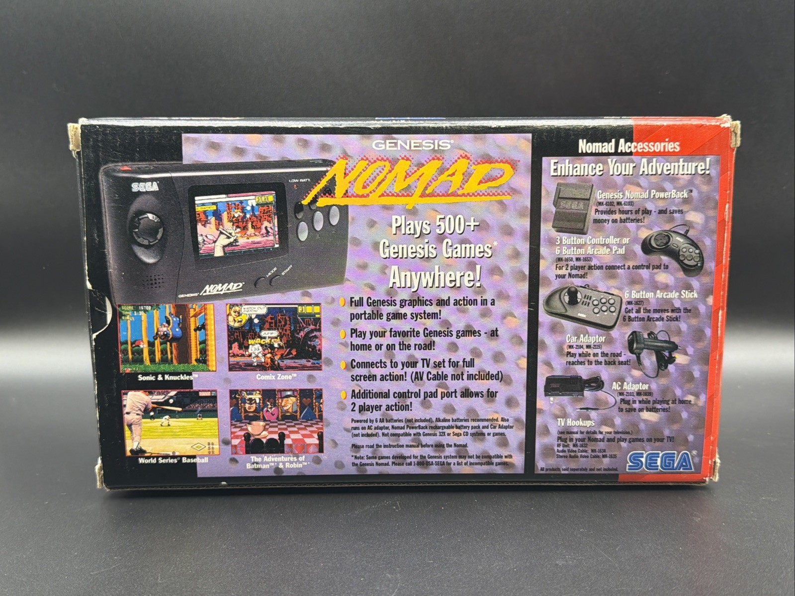 Sega Nomad Handheld Console With Box *No Inserts* Tested Working Fast Shipping