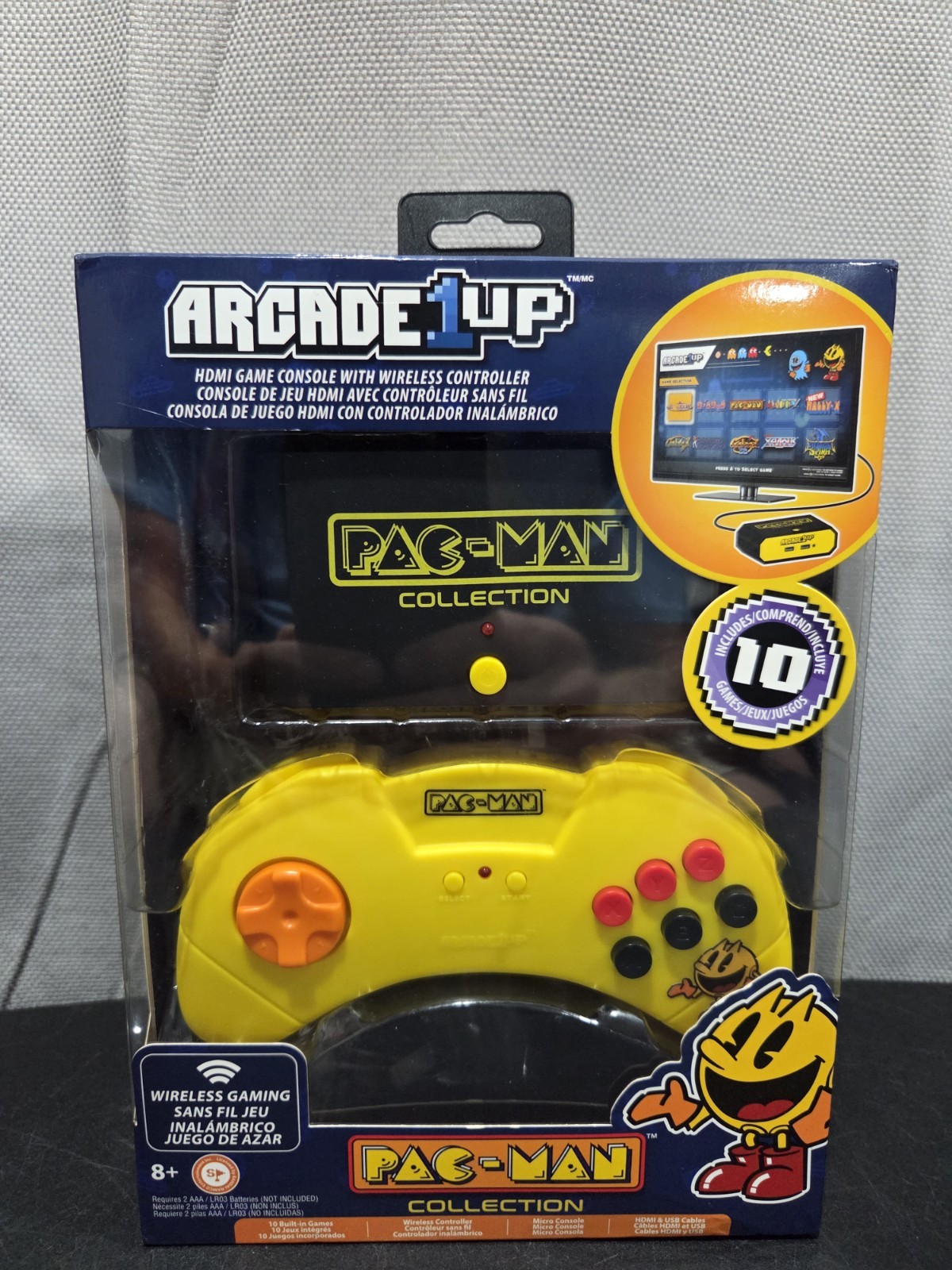 Arcade 1Up Pac-Man HDMI Game Console w Wireless Controller Brand New 10 Games