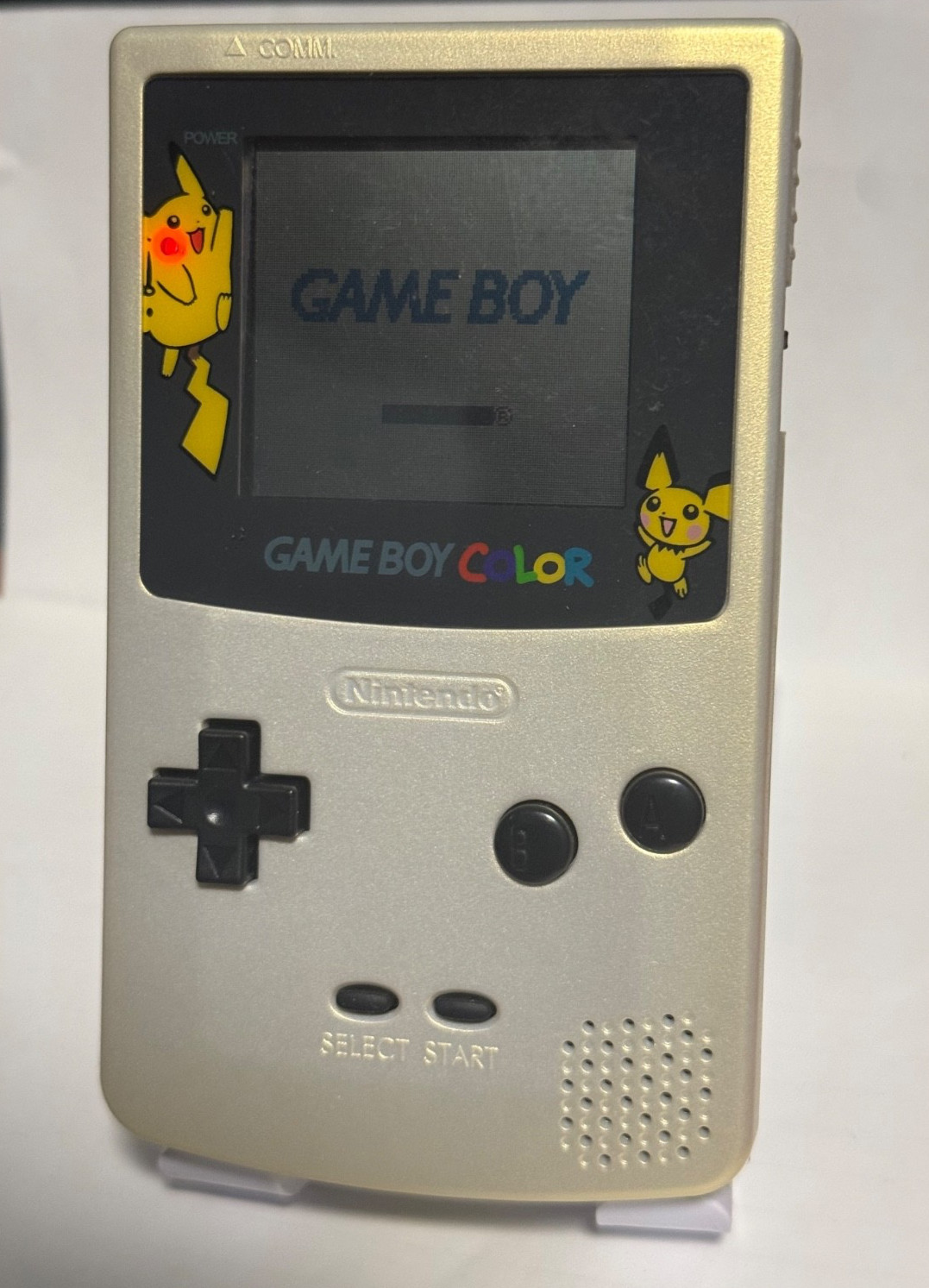 Nintendo Game Boy Color PIKACHU GOLD & SILVER 👾 GBC Gameboy RESTORED NEW BODY