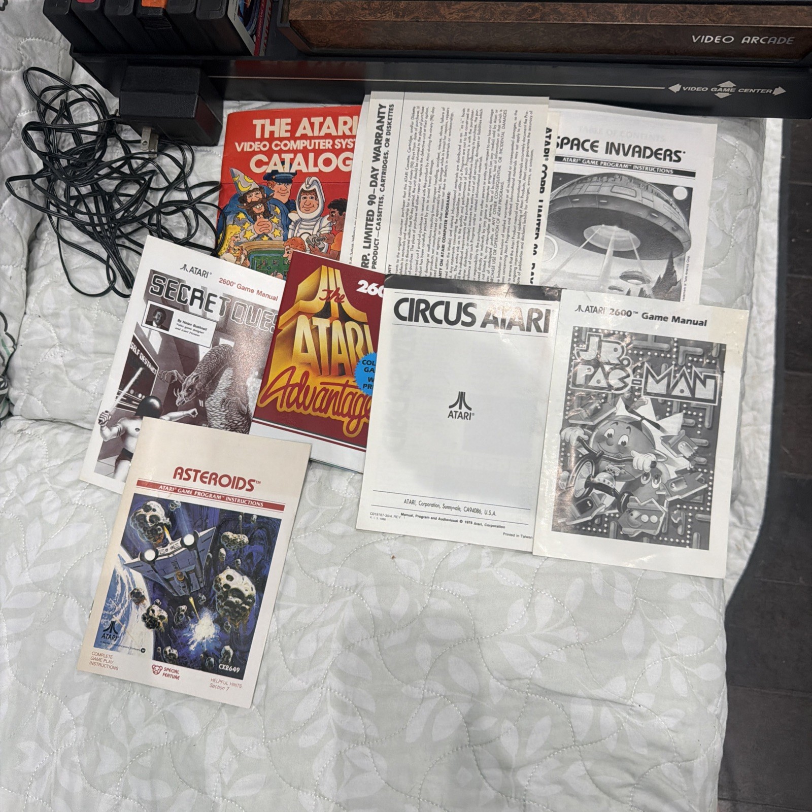 VTG Sears Telegames Console Atari W/ Games Storage Case Power Cable Untested *