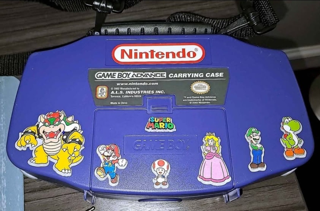 🟣 Indigo Nintendo GameBoy Advance MARIO KART GBA Bundle With Cases & AC Adapter