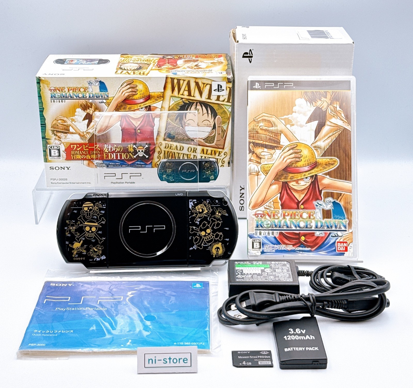 Sony PSP-3000 Console Black One Piece ROMANCE DAWN Limited Edition Box – Mint