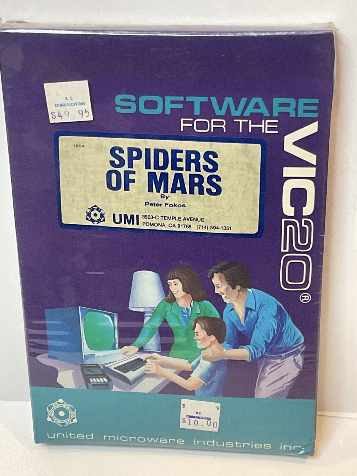 Vintage Commodore Spiders Of Mars Action Game Cartridge UMI NOS Sealed