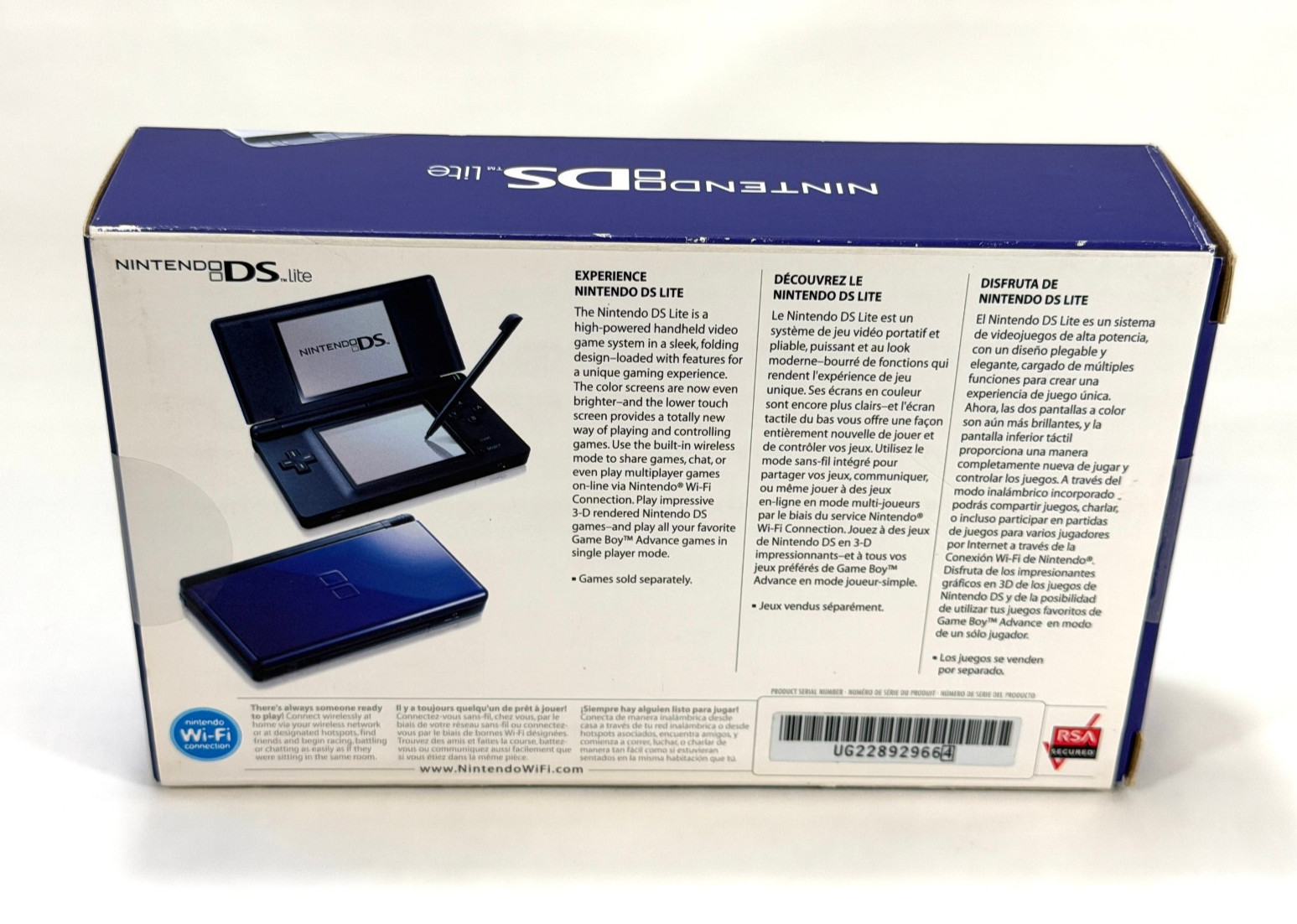 Nintendo DS Lite Handheld System Cobalt/Black USG-001 CIB *Complete in Box*