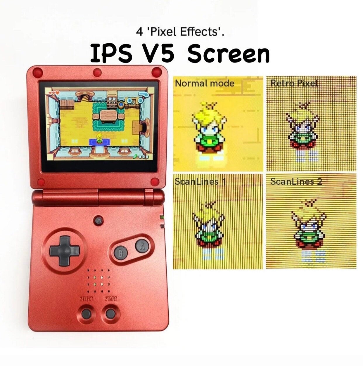 Customized Soft Touch Cherry Blossoms Pink Gameboy Advance SP IPS Screen & USB C