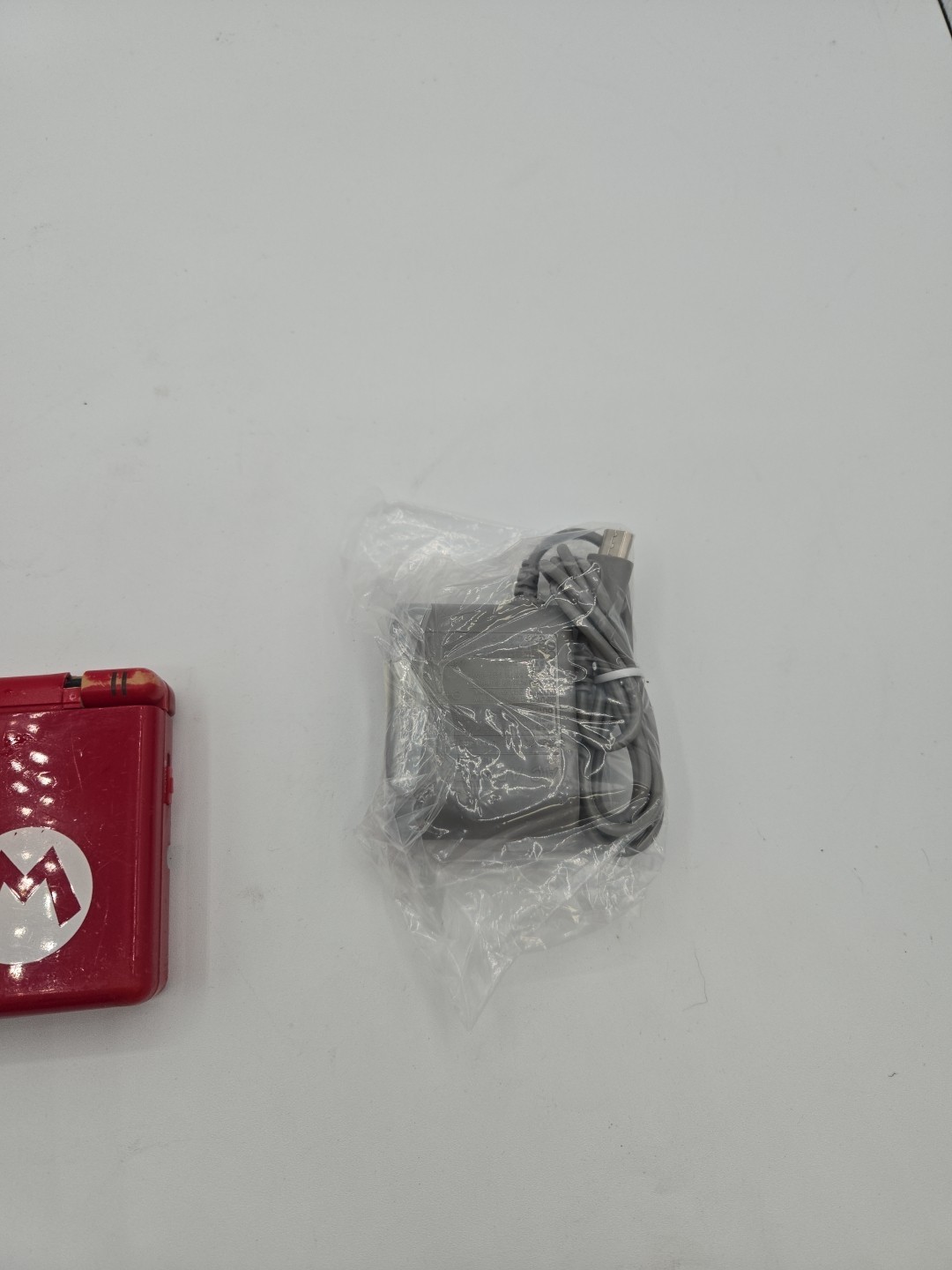 Nintendo DS Lite Red Super Mario Edition charger – Hinge Cracked Parts Only