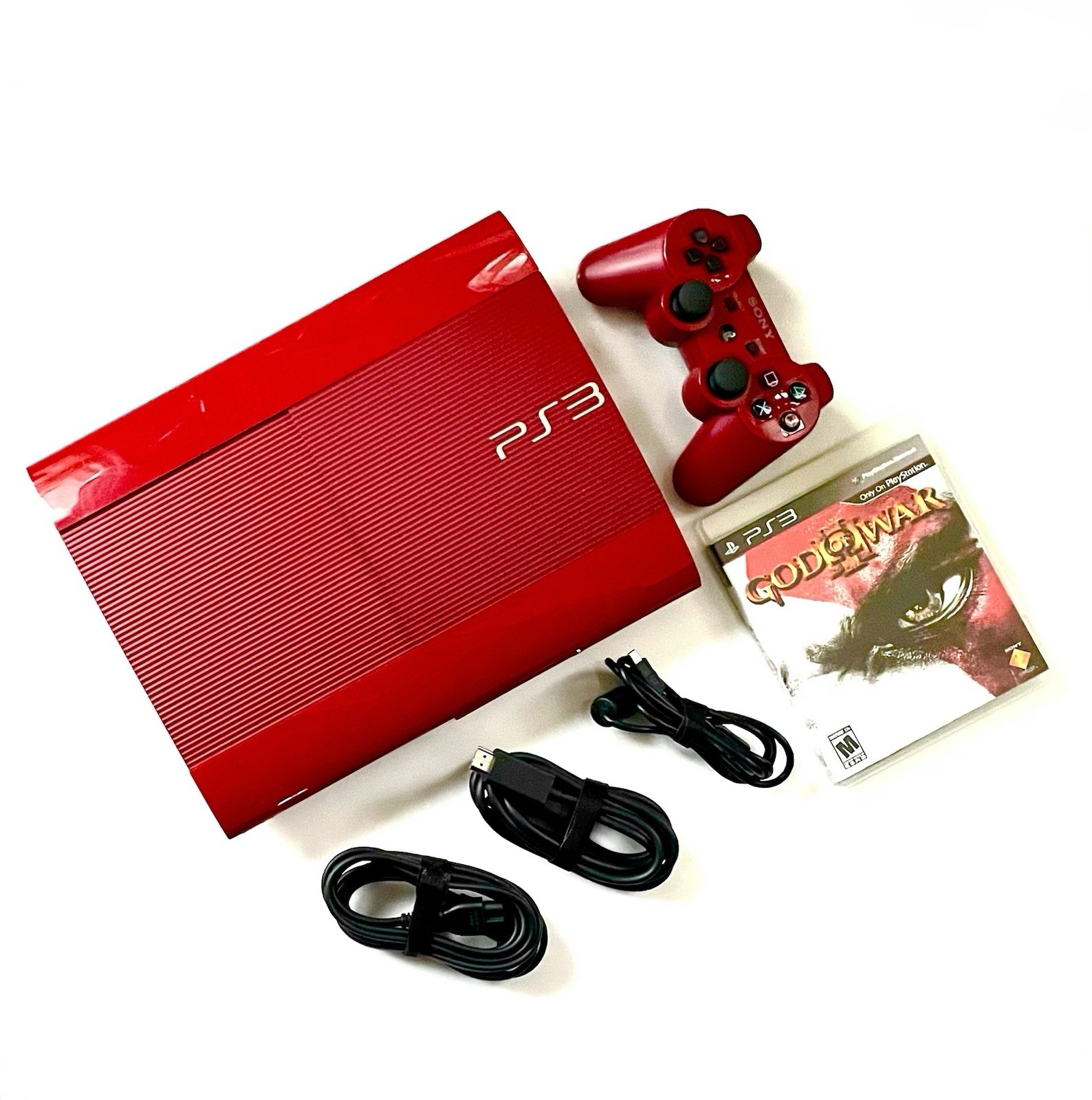 🔥 Sony PlayStation 3 PS3 GOD of WAR Edition SUPER SLIM 1 TB NEW THERMAL PASTE