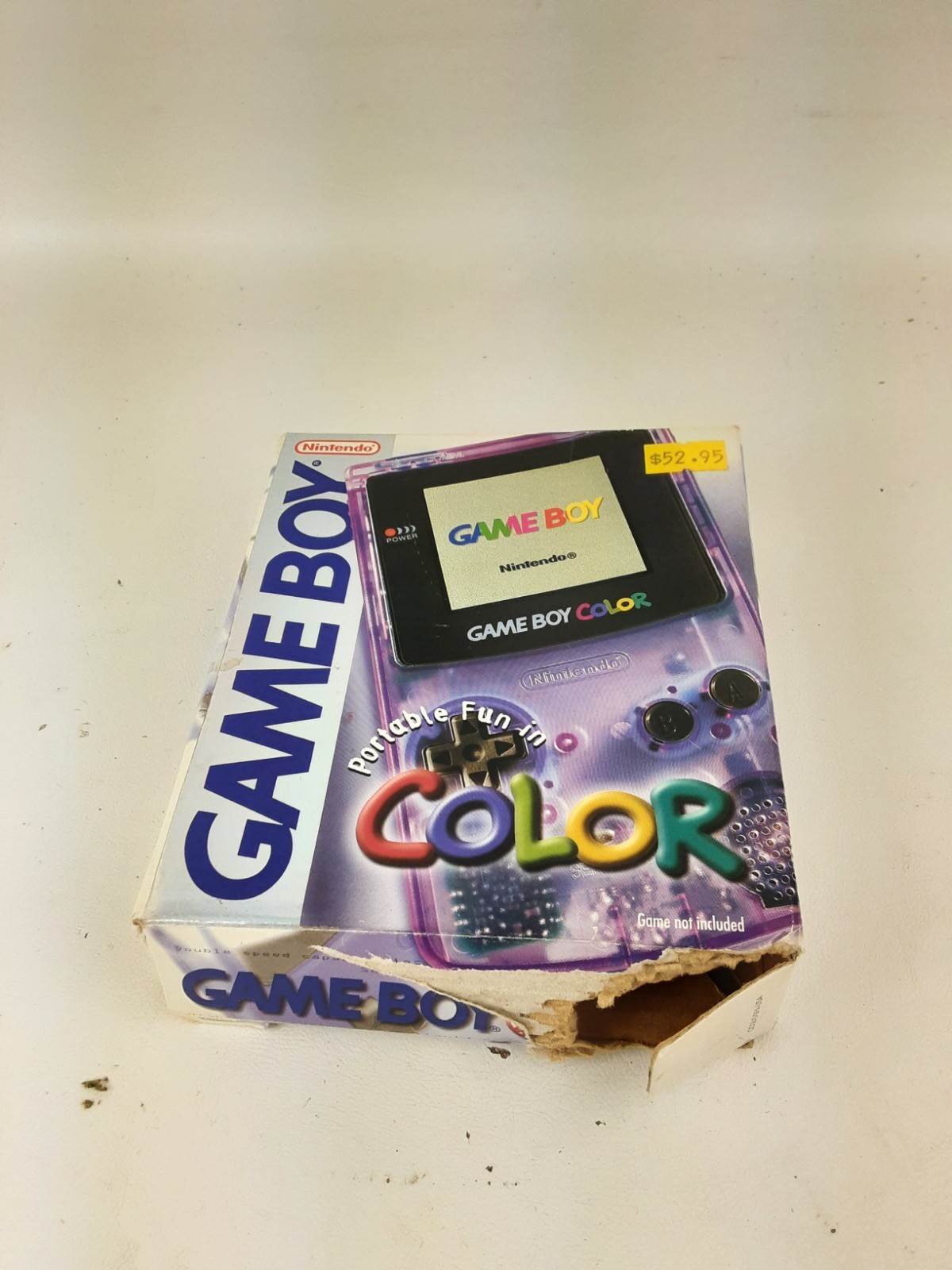 Game Boy Color Complete Atomic Clear Purple CGB-001 Authentic USA TESTED