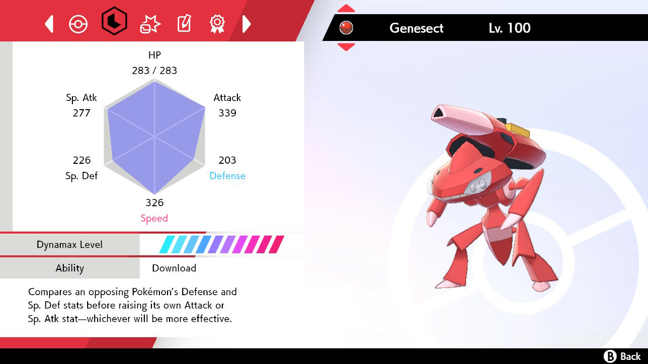 Pokemon Sword & Shield Genesect 6IV 🌟Shiny🌟 & Non Shiny Best EVs & Nature