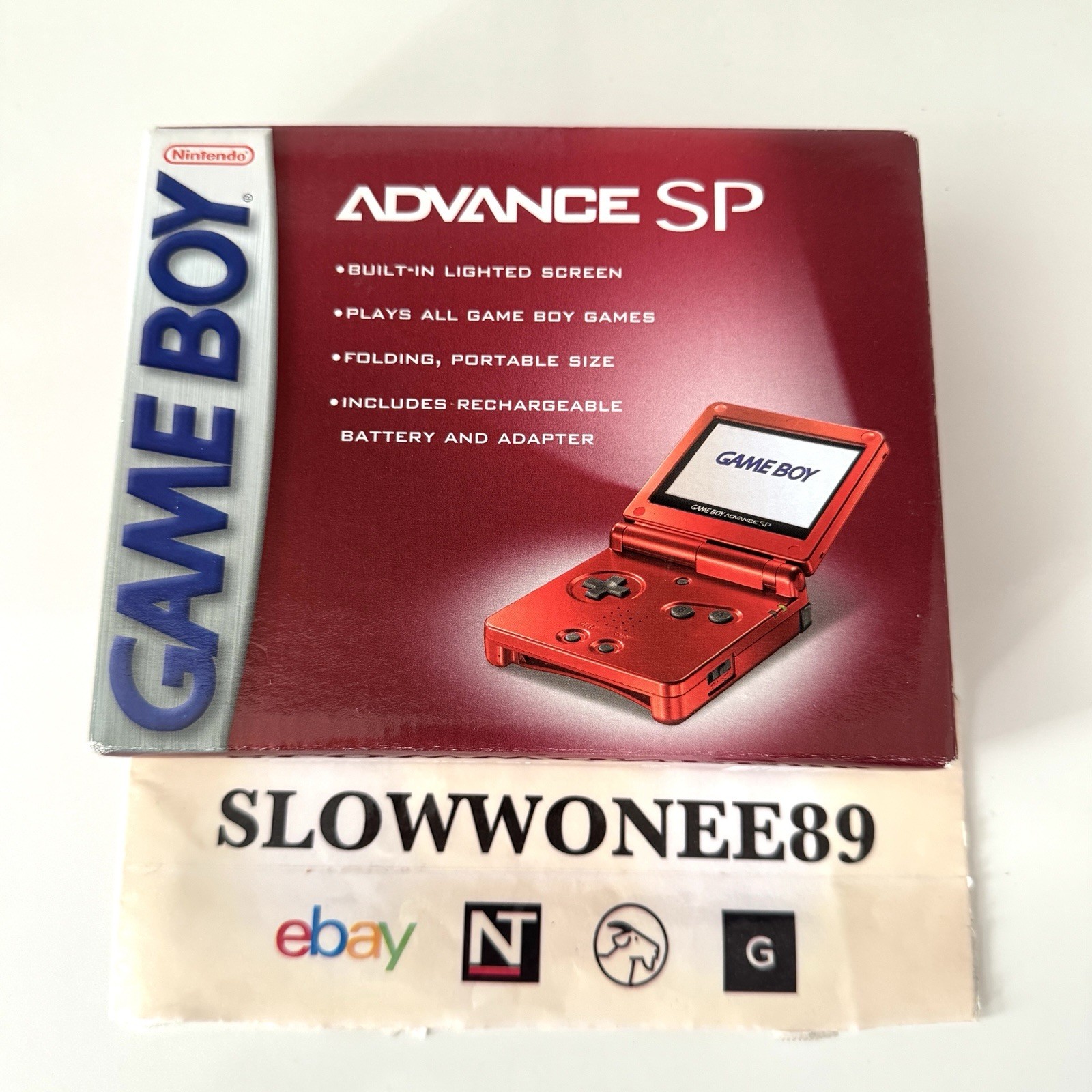 NEW SEALED BOX Nintendo Game Boy Advance SP GBA Flame Red Console Rare CIB