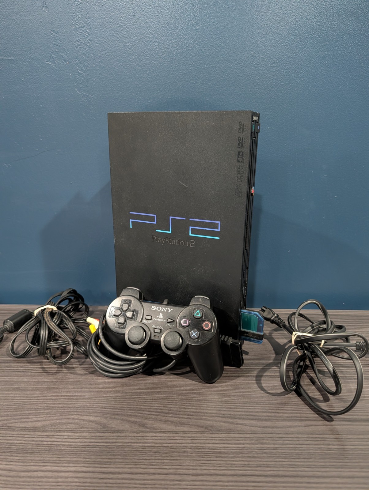 PS2 Console Fat Playstation 2 35001, OEM Controller, Memory Card, All Cables