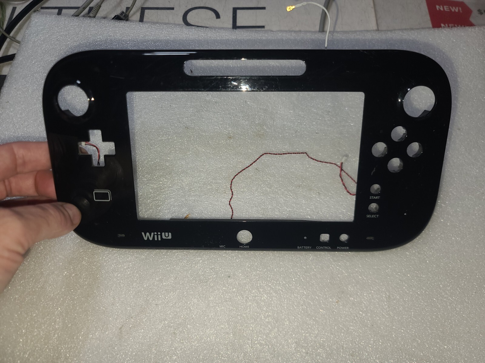 Nintendo Wii U Black Gamepad EMPTY Front Cover ONLY-Just OK Cosmetic-READ ALL