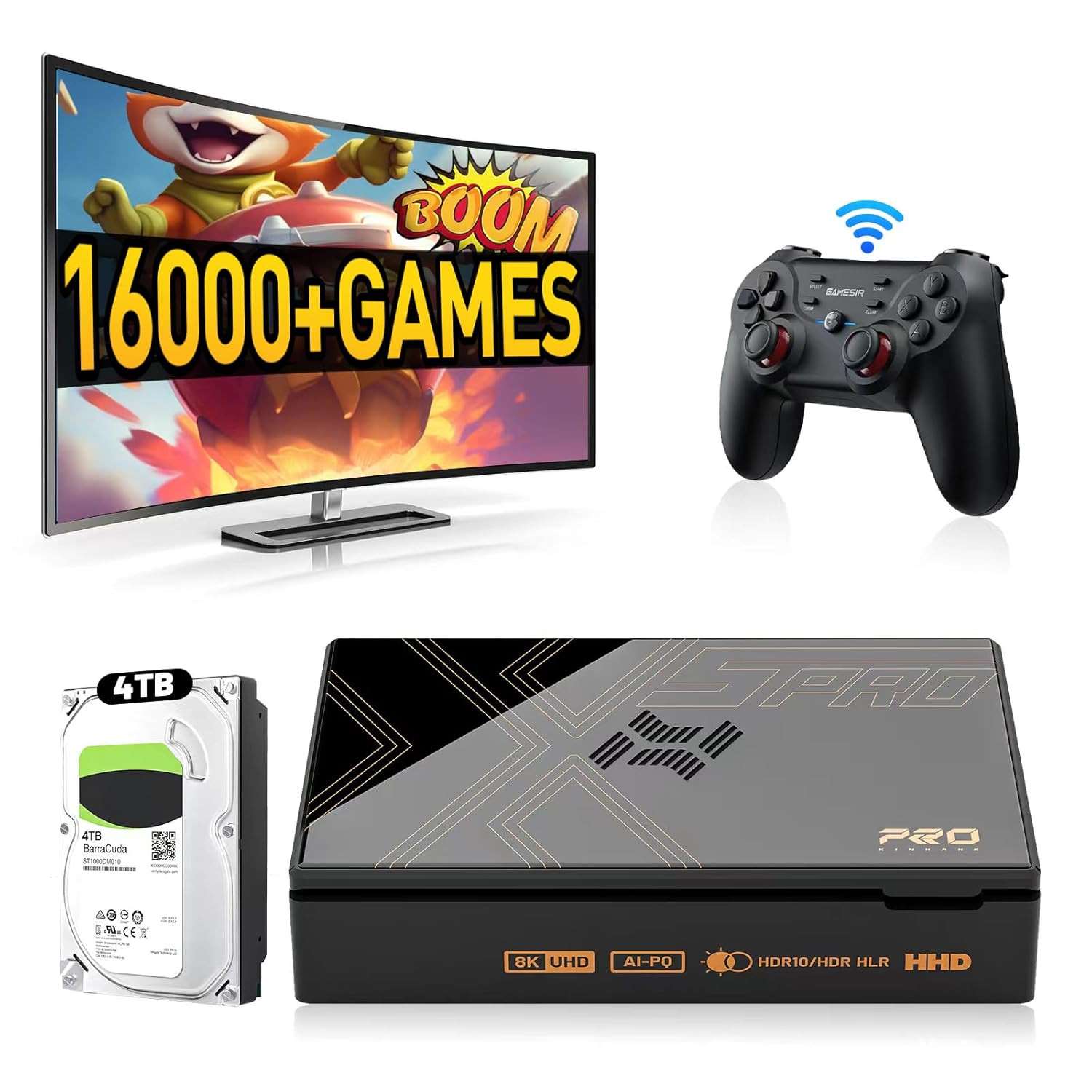 Super Console X5 PRO Retro Game Console with 16000+Games,Emulator Console with G