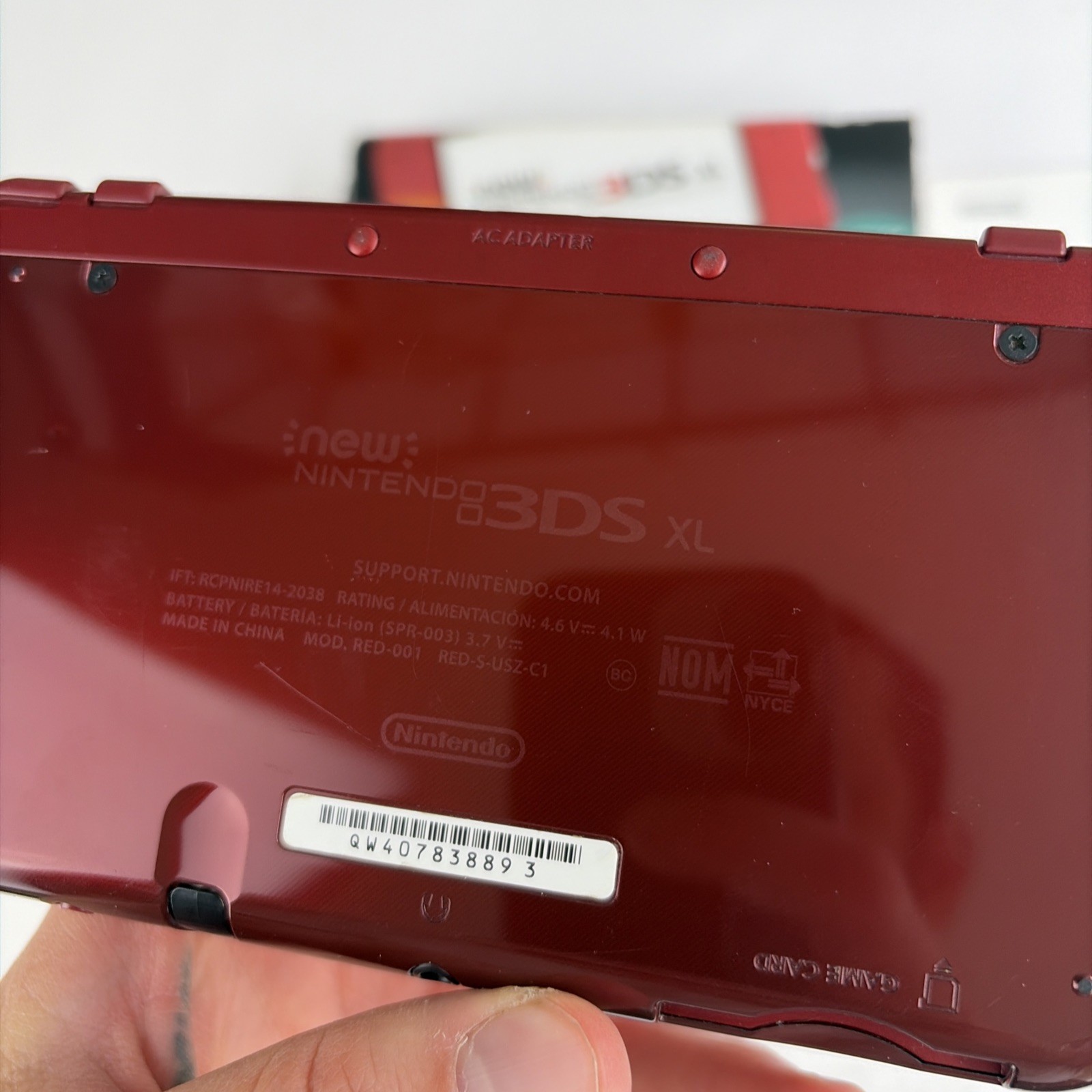 Nice! Nintendo New 3DS XL Red Complete In Original Box W Charger Stylus US Model
