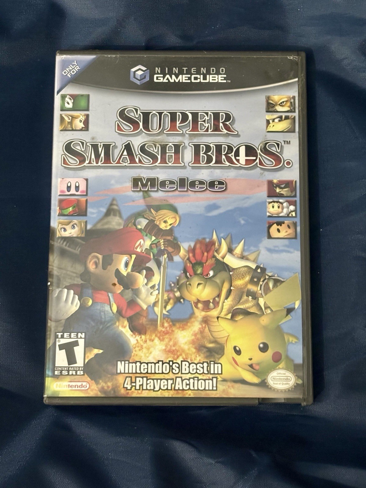 GameCube With Cords And 2 Third party Controllers. Super Smash Bros Melee CIB.