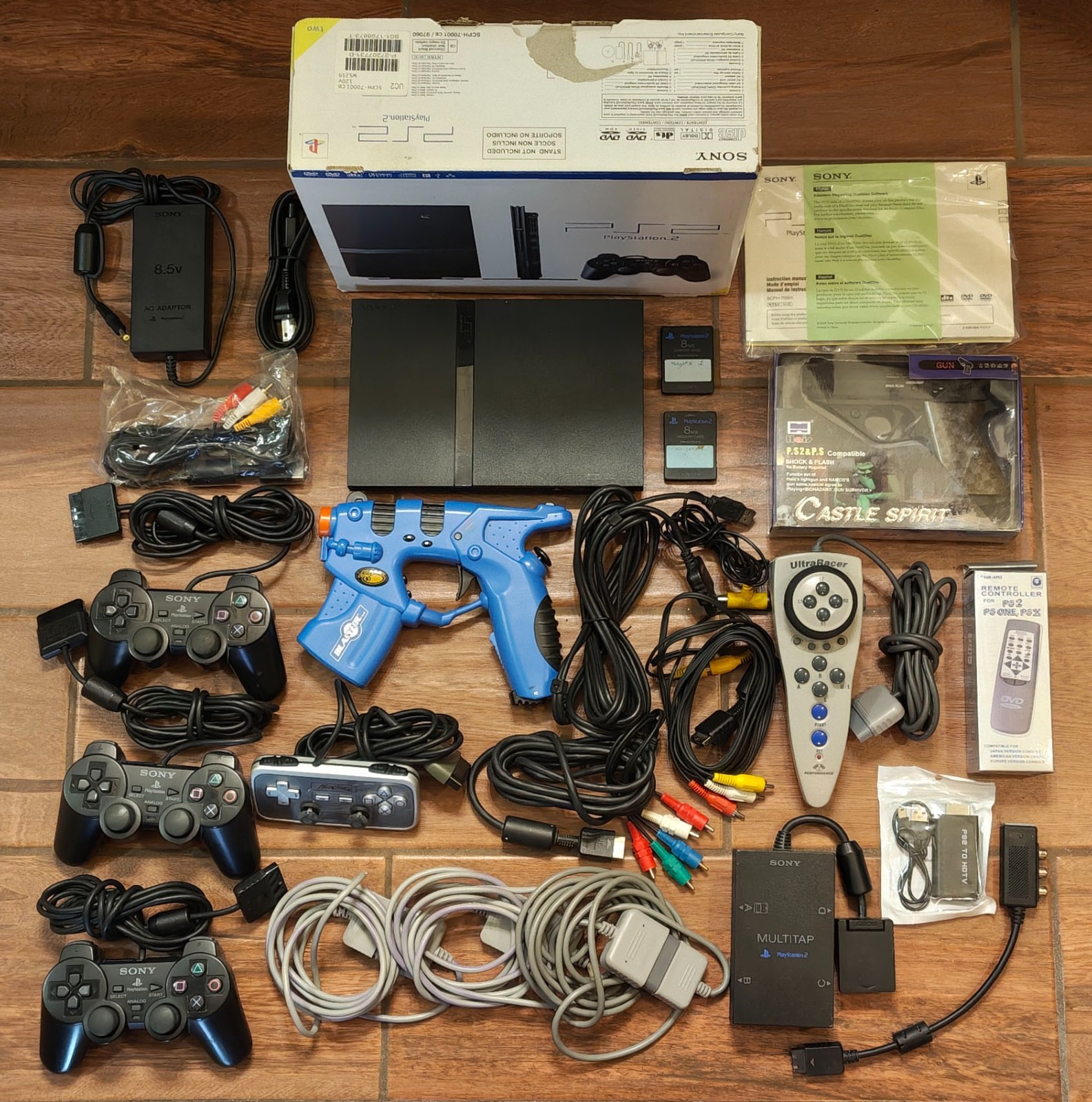 PS2 SLIM CONSOLE HDMI W/ MANY ACCESSORIES + 8 GAMES W/ BONUS