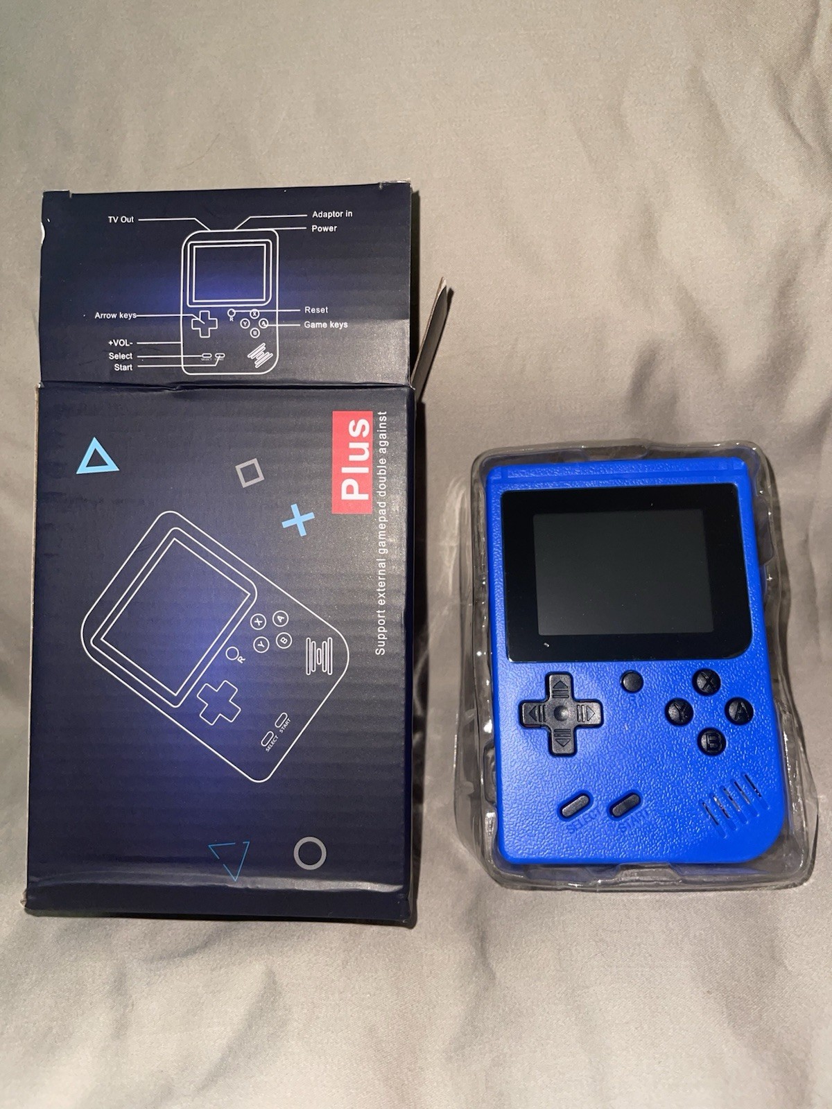PLUS Blue Handheld Game Console System w/ TV Out, External Controller Support