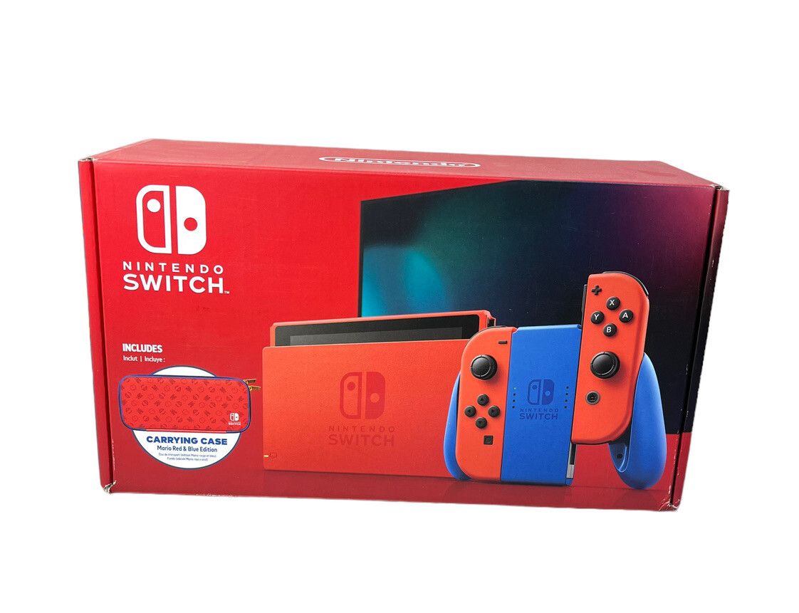 Nintendo Switch Mario Red Blue Edition Console & Mario + Rabbids Kingdom Battle