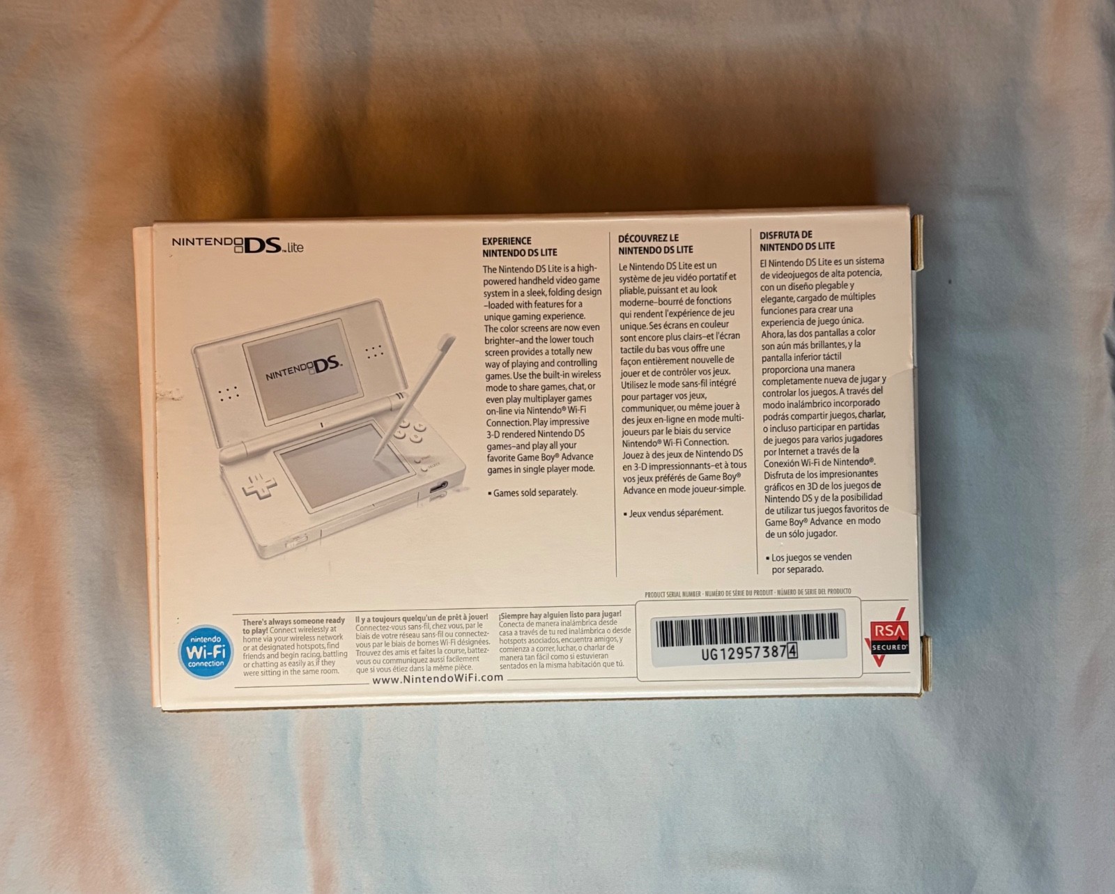 Nintendo DS Lite Polar White With Charger And Box