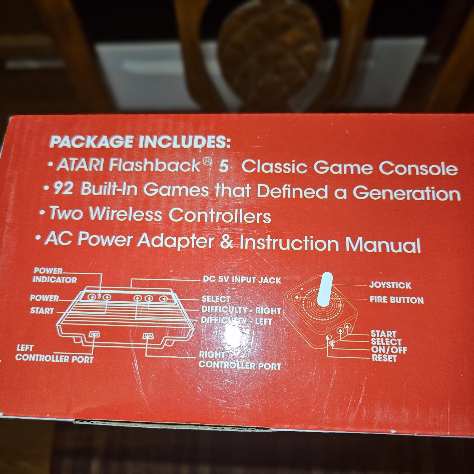 Atari Flashback 5 Classic Game Console 92 Games 2 wireless Controllers AC Adpt