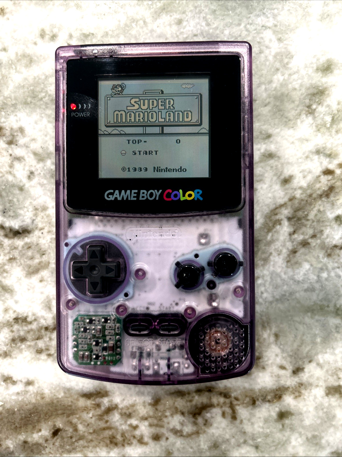 GameBoy Color Clear Atomic Purple Console Nintendo With 10 Games