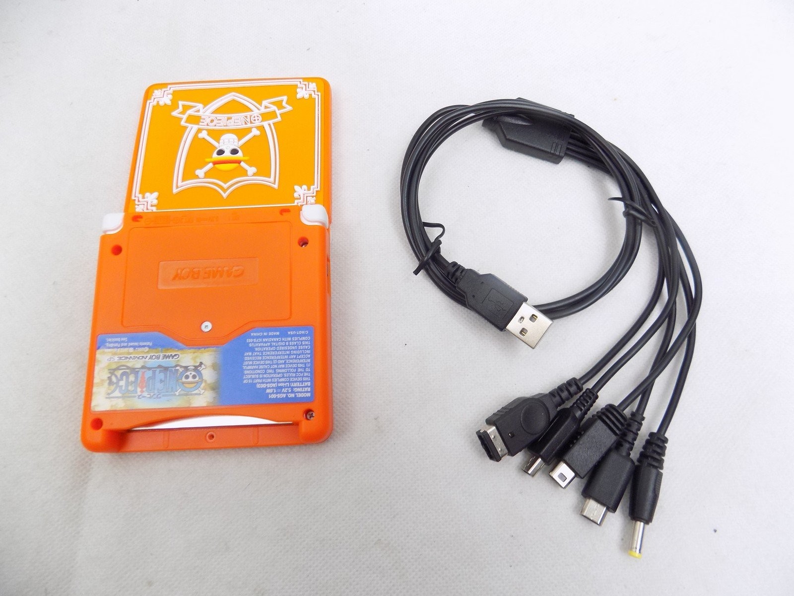 Nintendo Gameboy Game Boy SP IPS Screen One Piece Themed Handheld Console + C…