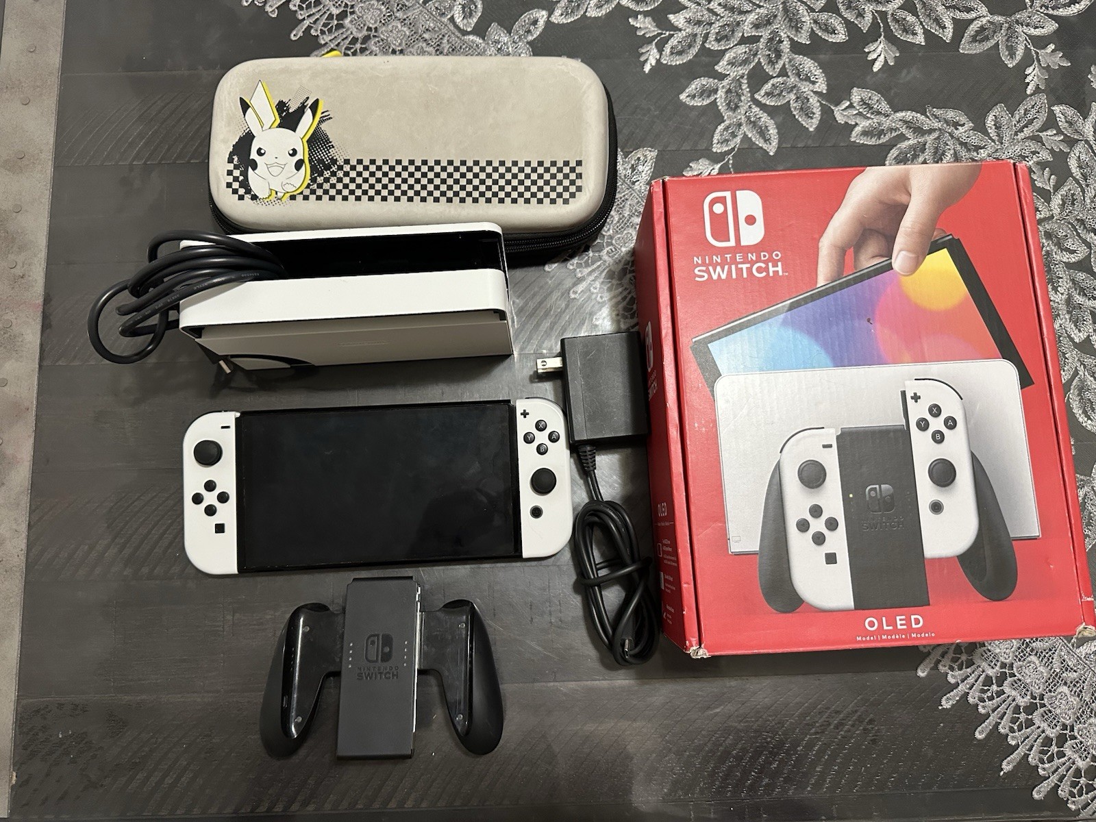 Nintendo Switch OLED 64GB Handheld Console – White with Case & All Accessories