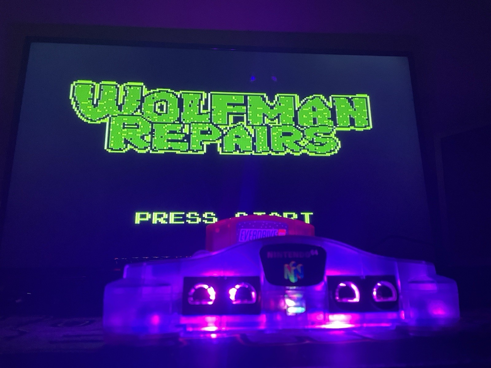 Nintendo 64 New Shell!! Purple LEDs !! RGB Power Light!! USBC!! HDMI Adapter!!