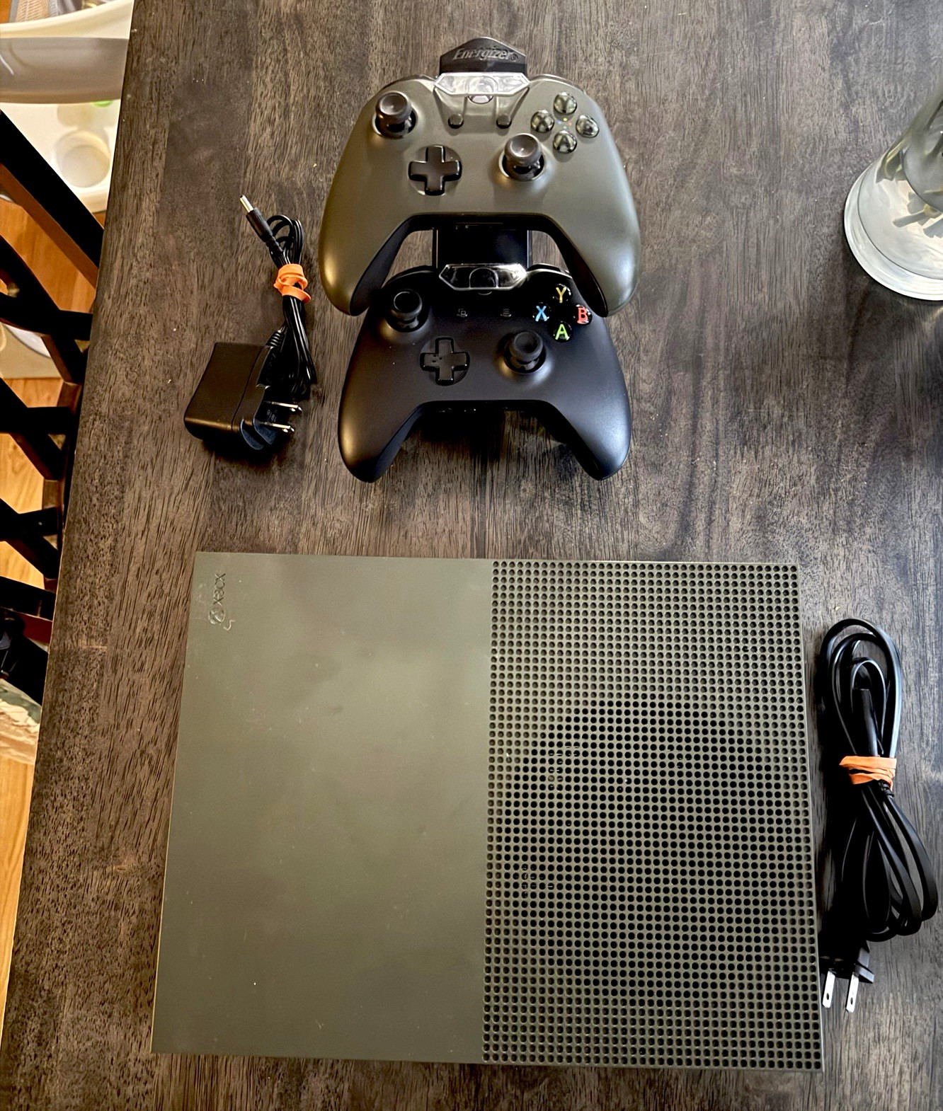 Microsoft Xbox One S 1TB Gray 4K Console w/ 2 Wireless Controllers, Charger