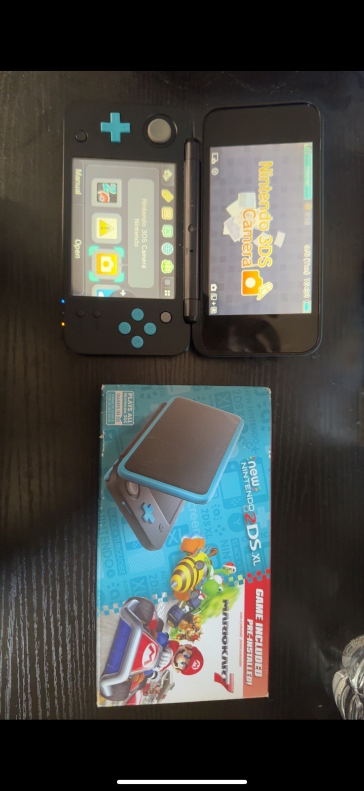 Nintendo 2DS XL Handheld Console with Mario Kart 7 Bundle – Black/Turquoise