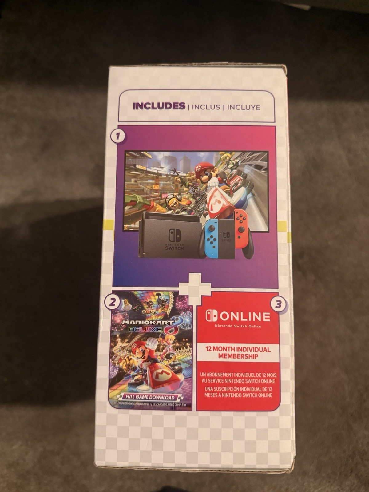 Nintendo Switch With Mario Kart 8 Deluxe And 1 Year Nintendo Online