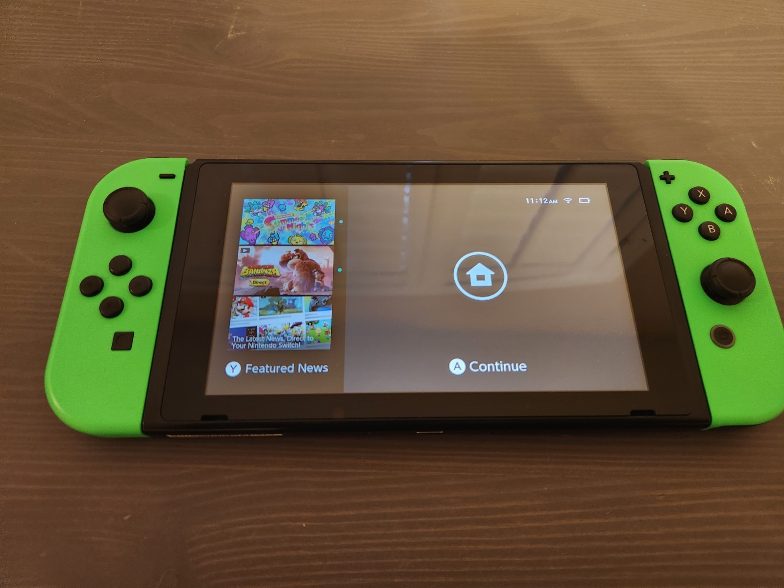 Nintendo Switch V1 Console Bundle HAC-001 w/ Neon Green JoyCons