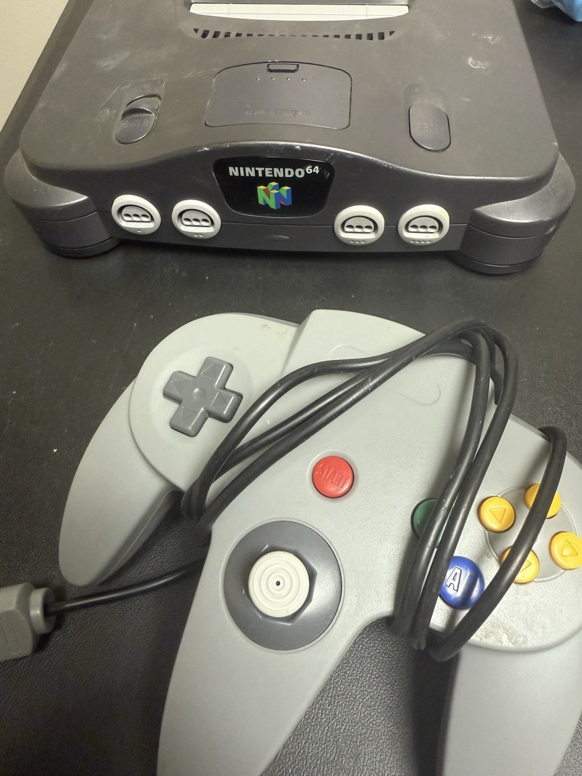 Nintendo 64 N64 Console Bundle Controller with HDMI Converter. No Power Supply