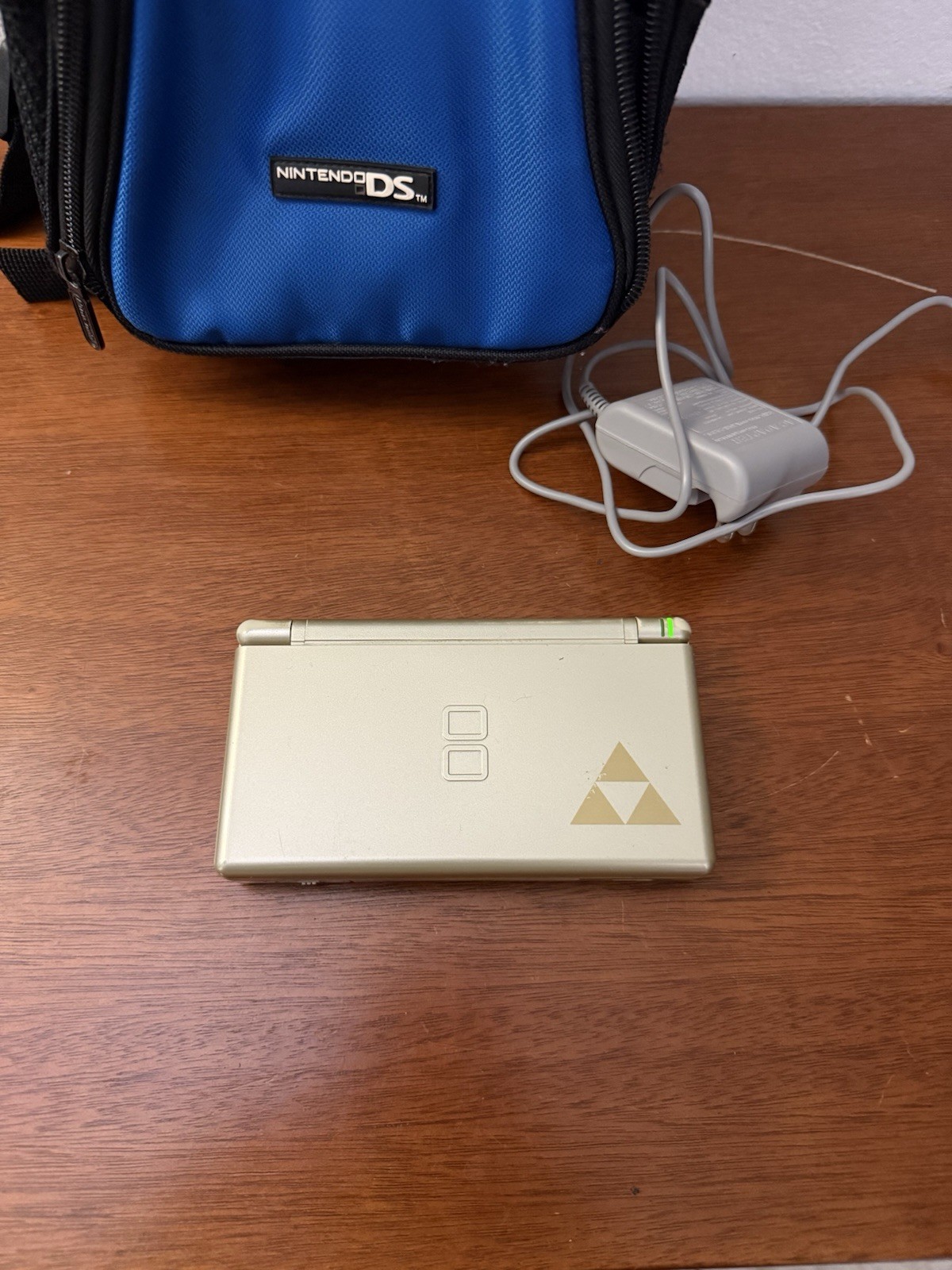 Nintendo DS Lite Metallic Gold Handheld Game Console Zelda Edition 1 With Case