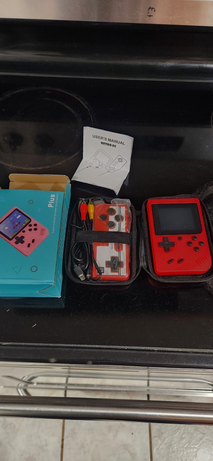 Game Box Plus- Hand Held Game System Red With Controller/ New