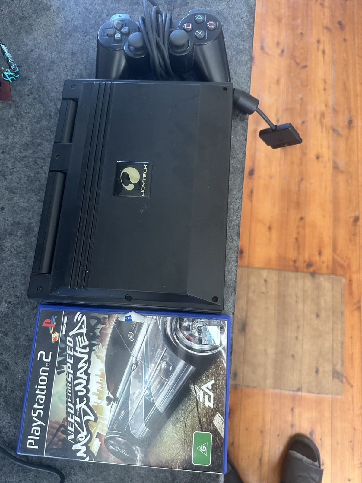 PlayStation 2 Slim Console black with joyteck 8inch screen and nfs most wanted