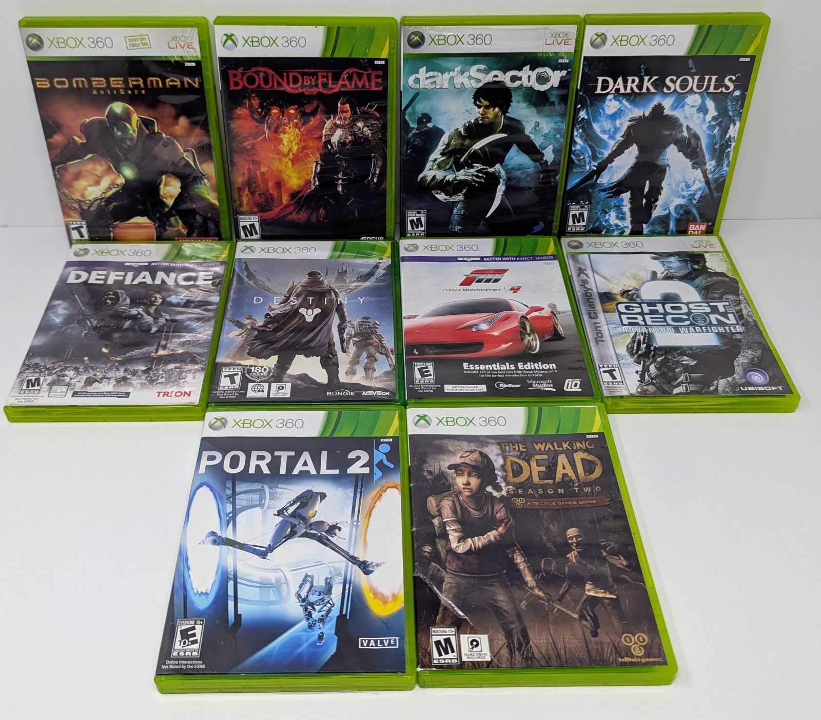 Microsoft Xbox 360 Black 4GB Console Bundle w/ 10 Games – Bomberman – Tested!